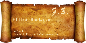 Filler Bertalan névjegykártya