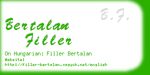 bertalan filler business card